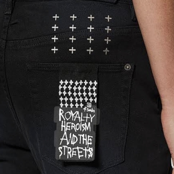 Ksubi Other - Ksubi Black Jeans with White Cross Graphics